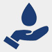 an icon of a hand with a droplet of water floating above the palm