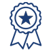 an icon of a rosette with a star on it